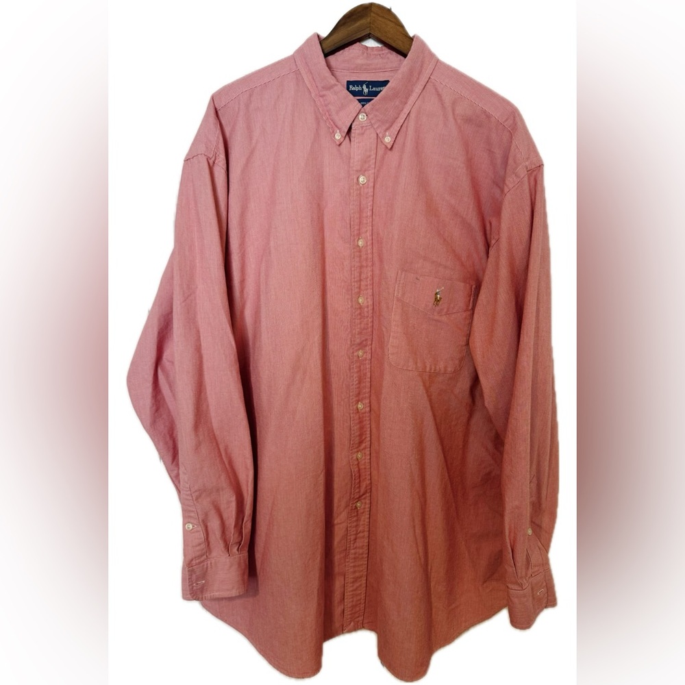 Ralph Lauren Button Up Red 3XLT 30” X 37”